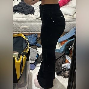 Black flared corduroy jeans